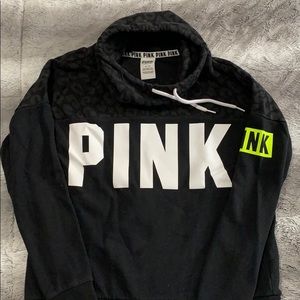 PINK funnel neck sweatshirt with leopard